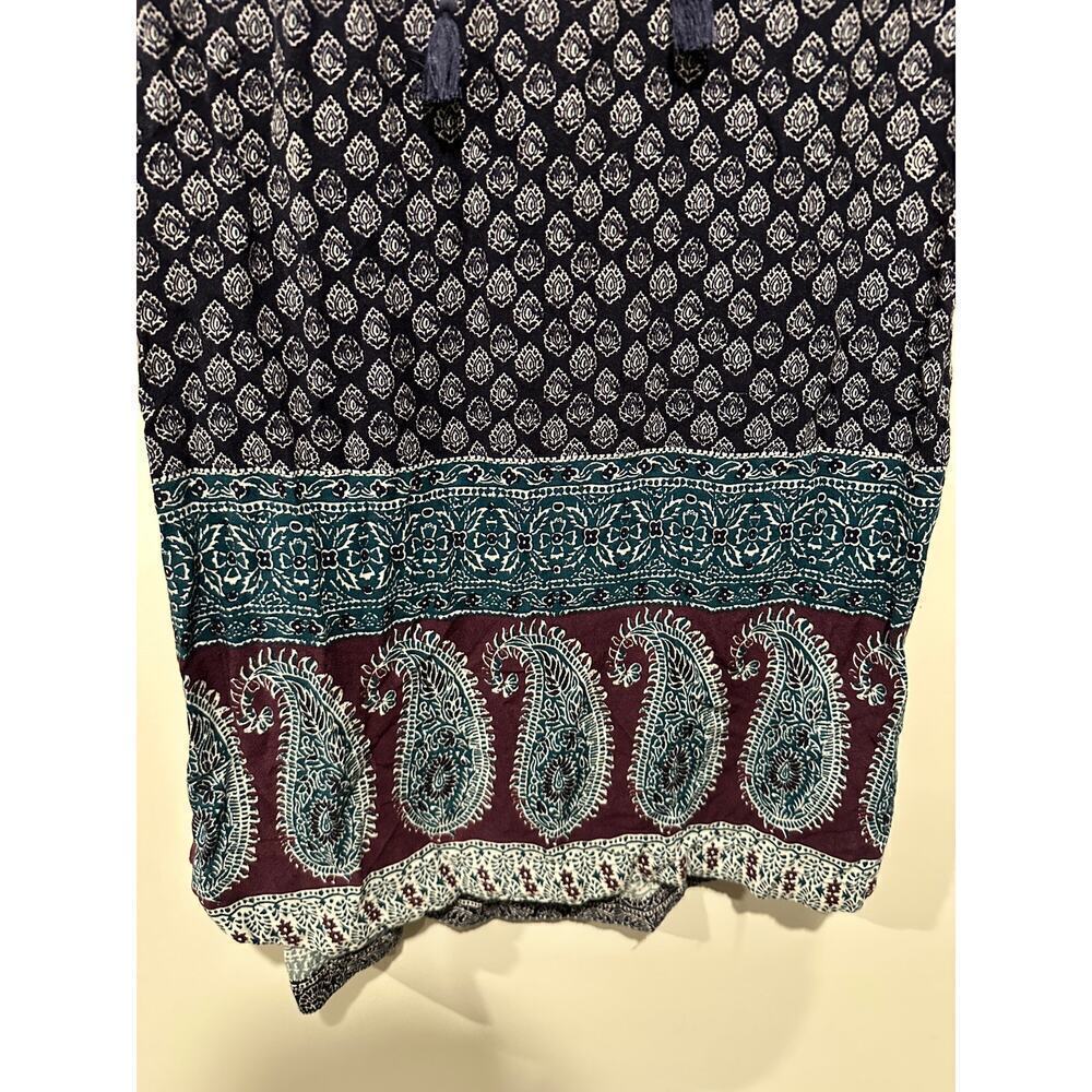 Beachlunchlounge Size Small Dress Vacation Boho Paisley Tassel Aquamarine Casual - Picture 4 of 10